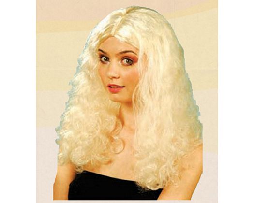Pvc peluca rubia rizada Pvc peluca rubia rizada