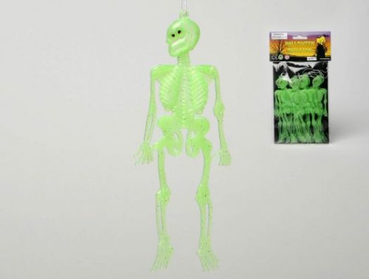 10 colgantes fluorescentes esqueletos