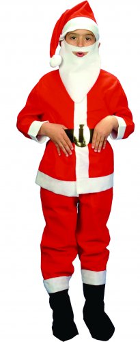 Disfraz de Papá Noel infantil con barba 7-9 años, talla 3