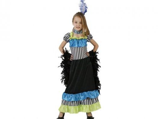 Disfraz de cabaretera rayas, 3-4 años