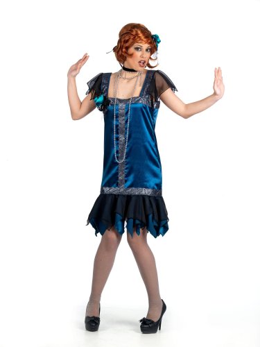 Disfraz de charleston azul Talla M