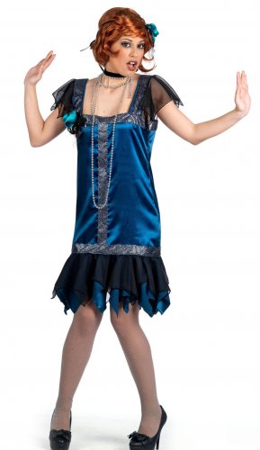Disfraz de charleston azul Talla XS