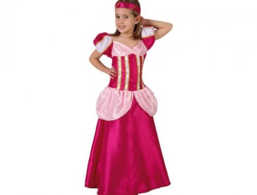 Disfraz de dama medieval rosa talla 3