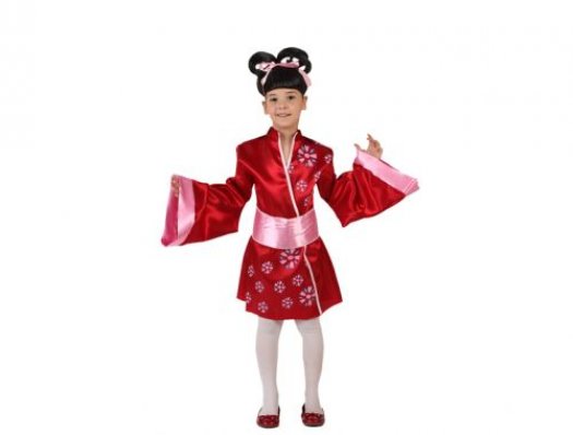Disfraz de kimono corto japonesa niña 3-4 años Disfraz de kimono corto japonesa niña 3-4 años