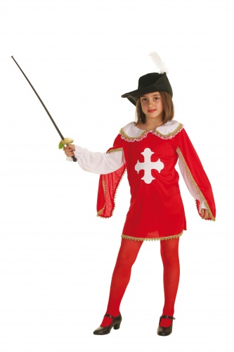 Disfraz de mosquetera talla S (4-6 años)