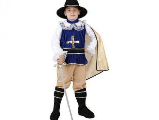 Disfraz de mosquetero azul, Talla 4 (10 – 12 años)