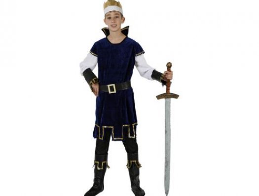 Disfraz de rey medieval, azul, 3-4 años