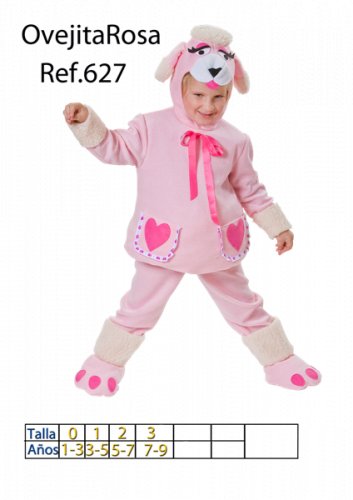 Disfraz de Ovejita rosa infantil talla 5 a 7 años