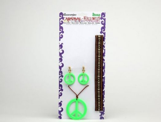 Pendientes collar y cinta pelo hippie