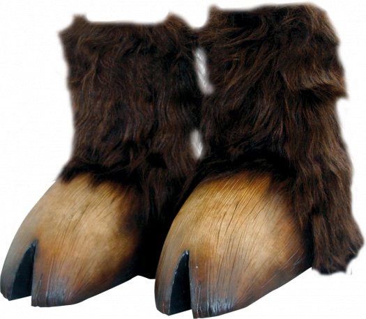 Pezuñas de minotauro o tauren marrón oscuro