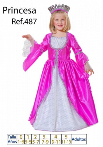 Disfraz de Princesa Fucsia talla 5 a 7 años