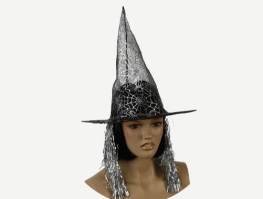 Sombrero bruja negro telarañas